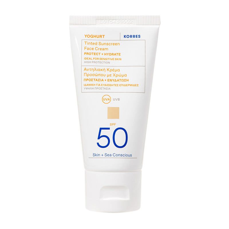 KORRES YOGHURT Getönte Sonnencreme für das Gesicht SPF50, 50ml