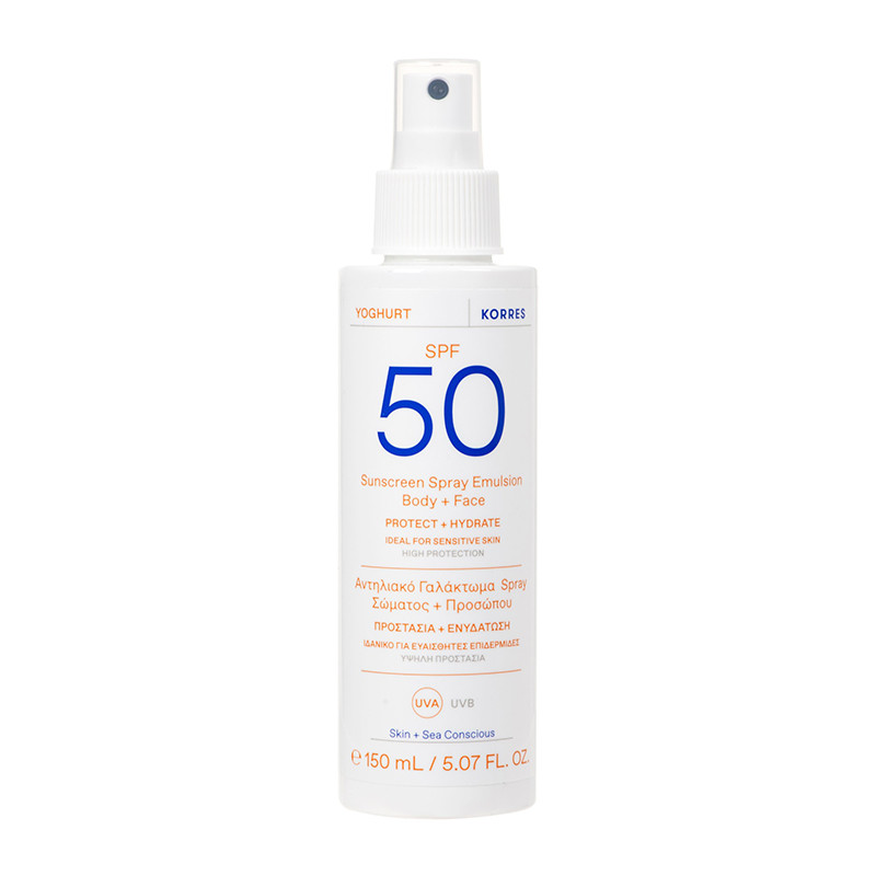 KORRES YOGHURT Sonnenspray Emulsion Gesicht u Körper SPF50, 150ml