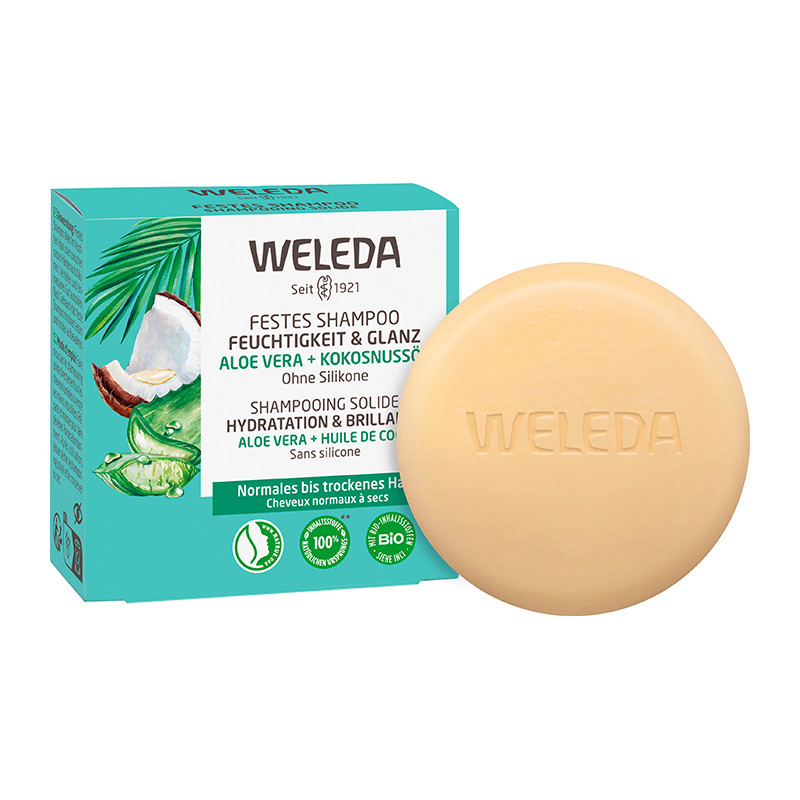 Weleda Festes Shampoo Feuchtigkeit und Glanz, 50g