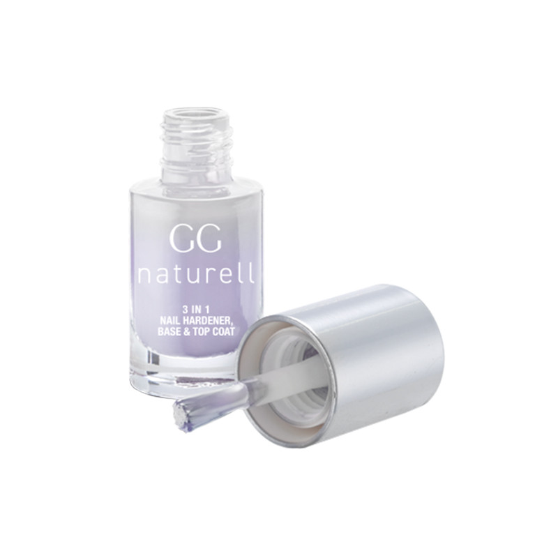 GG Naturell 3 in 1 Nail Hardener, Base and Top Coat, 5ml