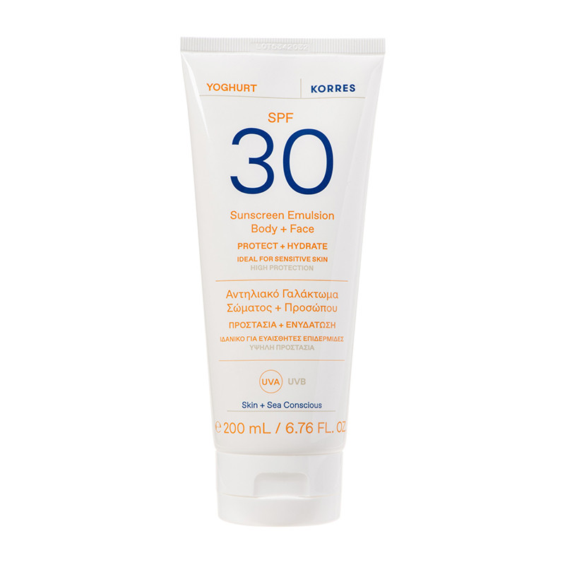 KORRES YOGHURT Sonnenschutz-Emulsion Körper u. Gesicht SPF30, 200ml