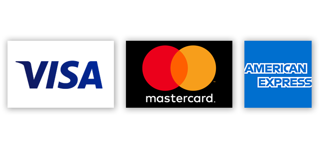 Visa MasterCard AmericanExpress